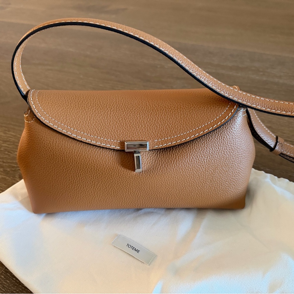 Toteme T-Lock Handle Bag in Pebble Grain Leather